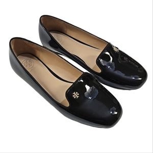 Tory Burch patent leather black printed loafers women's size 7.5